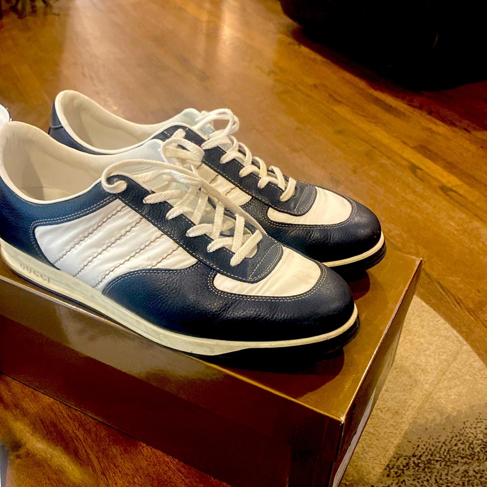 Men's Blue and White Gucci Sneakers